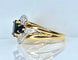 Bague 54 Bague jonc tourbillon en or jaune 18 carats, saphirs et diamants 58 Facettes AB575