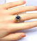 Bague 54 Bague marguerite en or blanc 18 carats avec saphir et diamants 58 Facettes AB576