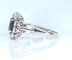 Bague 54 Bague marguerite en or blanc 18 carats avec saphir et diamants 58 Facettes AB576