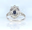 Bague 54 Bague marguerite en or blanc 18 carats avec saphir et diamants 58 Facettes AB576