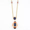 Collier Atelier Georges Lenfant - Collier en or jaune, lapis lazuli, jade, néphrite, corail et onyx 58 Facettes 58FC9