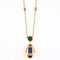 Collier Atelier Georges Lenfant - Collier en or jaune, lapis lazuli, jade, néphrite, corail et onyx 58 Facettes 58FC9
