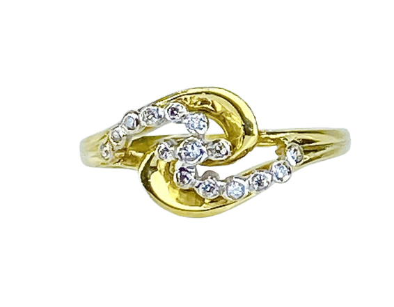 Bague 53 Bague en or 18 carats et diamants 58 Facettes AB579