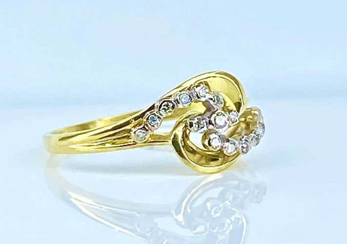 Bague 53 Bague en or 18 carats et diamants 58 Facettes AB579