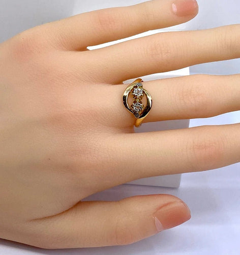 Bague 55 Bague en or 18 carats et diamants 58 Facettes AB585