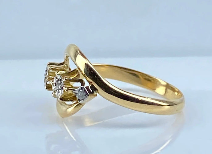 Bague 55 Bague en or 18 carats et diamants 58 Facettes AB585