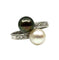 Bague 50 Bague toi et moi en or blanc 18 carats, diamants et perles 58 Facettes AB604