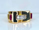 Bague 60 Bague Tank en or jaune 18 carats et diamants 58 Facettes AB603