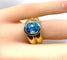 Bague 52 Bague jonc en or jaune 18 carats et topaze bleue 58 Facettes AB611