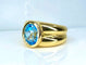 Bague 52 Bague jonc en or jaune 18 carats et topaze bleue 58 Facettes AB611