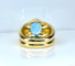 Bague 52 Bague jonc en or jaune 18 carats et topaze bleue 58 Facettes AB611