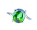 Bague 49 Bague en or blanc 18 carats à tourmaline verte 58 Facettes AB614
