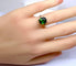Bague 49 Bague en or blanc 18 carats à tourmaline verte 58 Facettes AB614