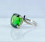 Bague 49 Bague en or blanc 18 carats à tourmaline verte 58 Facettes AB614