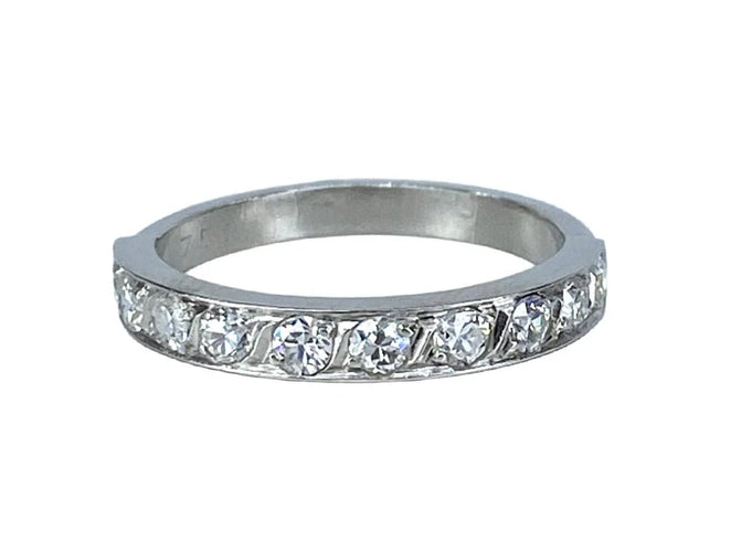 Bague 50 Demi-alliance - Bague en platine et diamants 58 Facettes AB615