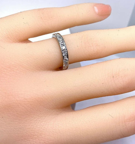 Bague 50 Demi-alliance - Bague en platine et diamants 58 Facettes AB615