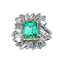 Bague 51 Bague émeraude et diamants baguette en or jaune 18 carats et platine 58 Facettes AB619