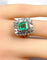 Bague 51 Bague émeraude et diamants baguette en or jaune 18 carats et platine 58 Facettes AB619