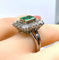Bague 51 Bague émeraude et diamants baguette en or jaune 18 carats et platine 58 Facettes AB619