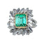Bague 51 Bague émeraude et diamants baguette en or jaune 18 carats et platine 58 Facettes AB619