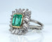 Bague 51 Bague émeraude et diamants baguette en or jaune 18 carats et platine 58 Facettes AB619