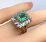 Bague 51 Bague émeraude et diamants baguette en or jaune 18 carats et platine 58 Facettes AB619