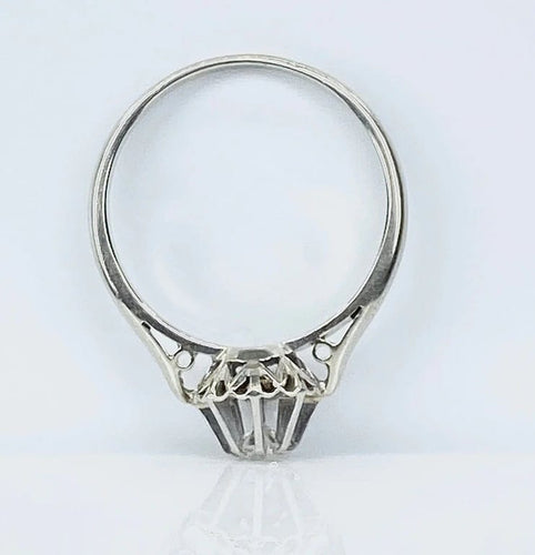 Bague 54 Bague solitaire en or blanc 18 carats et platine avec diamant 0,10 ct 58 Facettes AB622