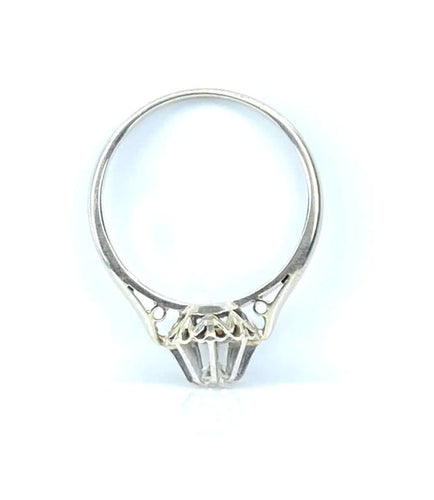 Bague 54 Bague solitaire en or blanc 18 carats et platine avec diamant 0,10 ct 58 Facettes AB622