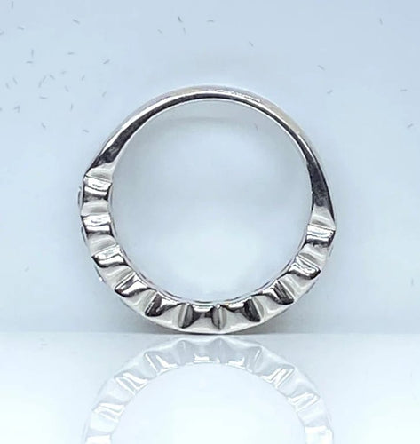 Bague 49 Demi-alliance - Bague en or blanc 18 carats et diamants 58 Facettes AB635