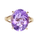 Bague 50 Bague en or jaune 18 carats à améthyste 58 Facettes AB647