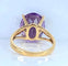 Bague 50 Bague en or jaune 18 carats à améthyste 58 Facettes AB647