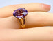 Bague 50 Bague en or jaune 18 carats à améthyste 58 Facettes AB647