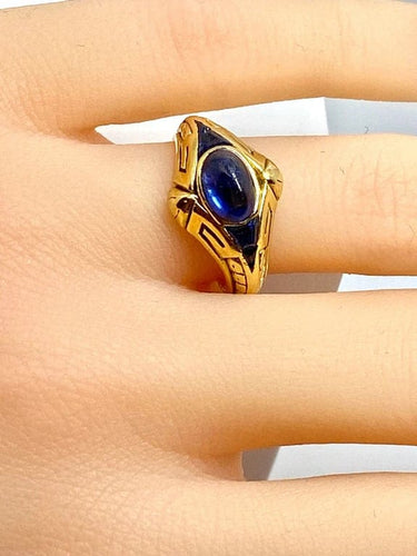 Bague 54 Bague Art déco en or jaune 18 carats avec saphirs 58 Facettes AB666