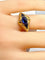 Bague 54 Bague Art déco en or jaune 18 carats avec saphirs 58 Facettes AB666