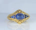Bague 54 Bague Art déco en or jaune 18 carats avec saphirs 58 Facettes AB666