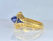 Bague 54 Bague Art déco en or jaune 18 carats avec saphirs 58 Facettes AB666