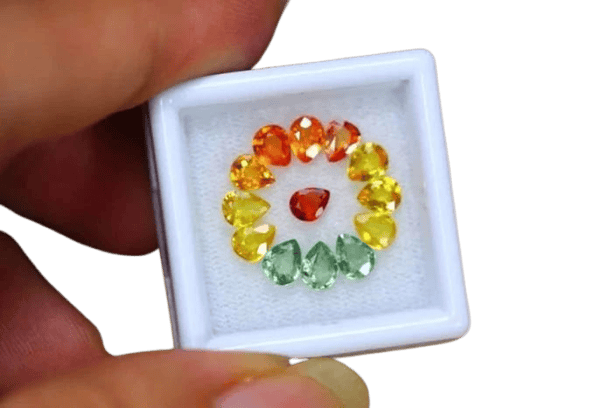 Gemstone Lot de 13 saphirs multicolores chauffés 4,13 ct 58 Facettes 308