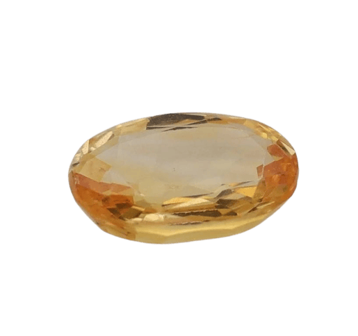 Gemstone Saphir jaune naturel non chauffé 0,94 ct, taille ovale 58 Facettes 157