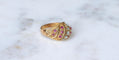 Bague 56.5 Bague boule torsadée diamants et rubis en or jaune 58 Facettes
