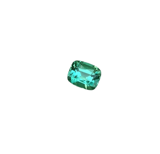 Gemstone Tourmaline - Pierre taille coussin 1,55 ct bleu-vert 58 Facettes 11