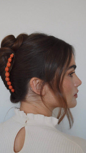 Peigne à cheveux ancien en or jaune et corail 58 Facettes