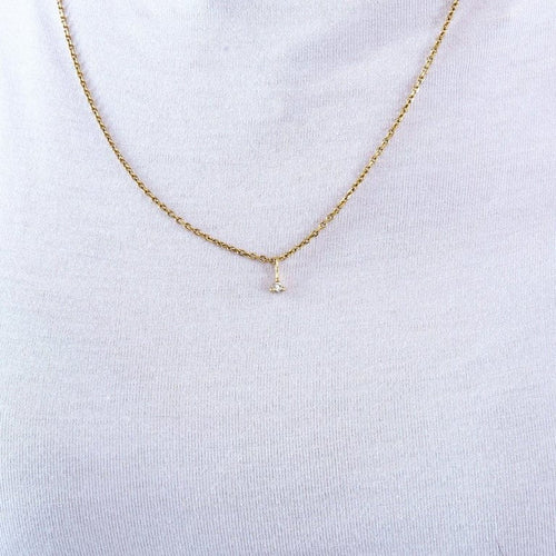 Pendentif Pendentif en or jaune 18 carats avec diamant 0,15 ct 58 Facettes