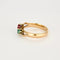 Bague 59.5 Bague toi et moi en or jaune 14 carats rubis et émeraude 58 Facettes