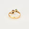 Bague 59.5 Bague toi et moi en or jaune 14 carats rubis et émeraude 58 Facettes
