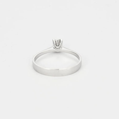 Bague 54 Bague solitaire en or blanc 18 carats avec diamant 0,20 ct 58 Facettes
