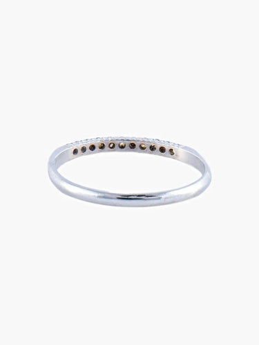 Bague 51 Demi-alliance en or blanc 18K pavée de diamants 58 Facettes