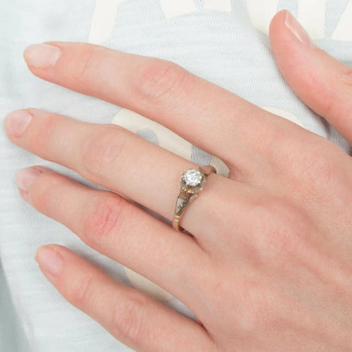 Bague 54 Solitaire - Bague en platine et diamant 0,30 ct 58 Facettes