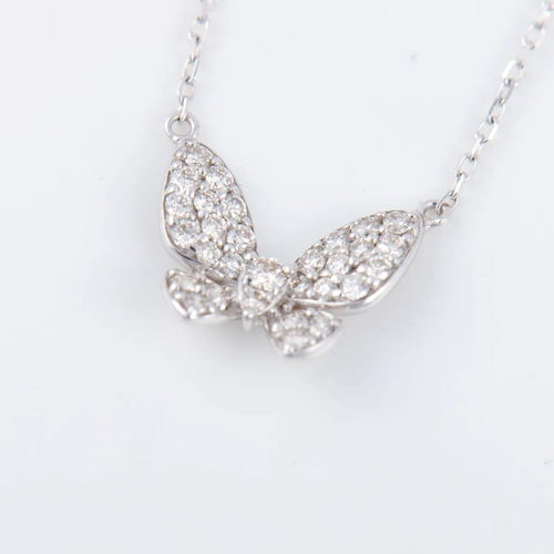 Collier Collier papillon en or blanc et diamants 58 Facettes