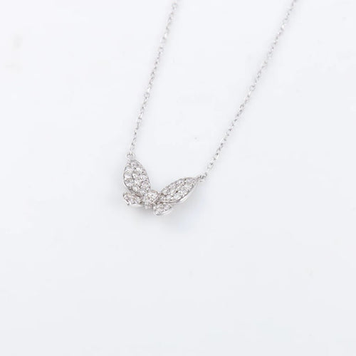 Collier Collier papillon en or blanc et diamants 58 Facettes