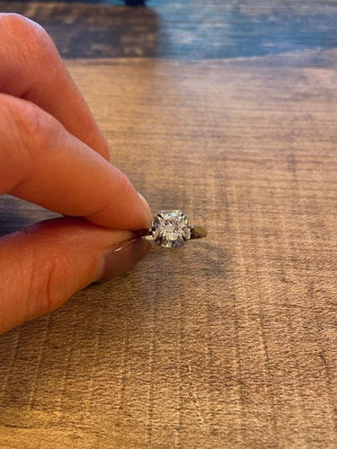 Bague 52 Bague solitaire en platine et or 750/950 avec diamant 0,90 ct 58 Facettes